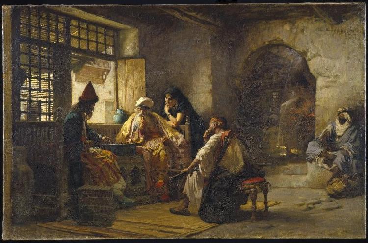 Frederick Arthur Bridgman An Interesting Game oil painting image